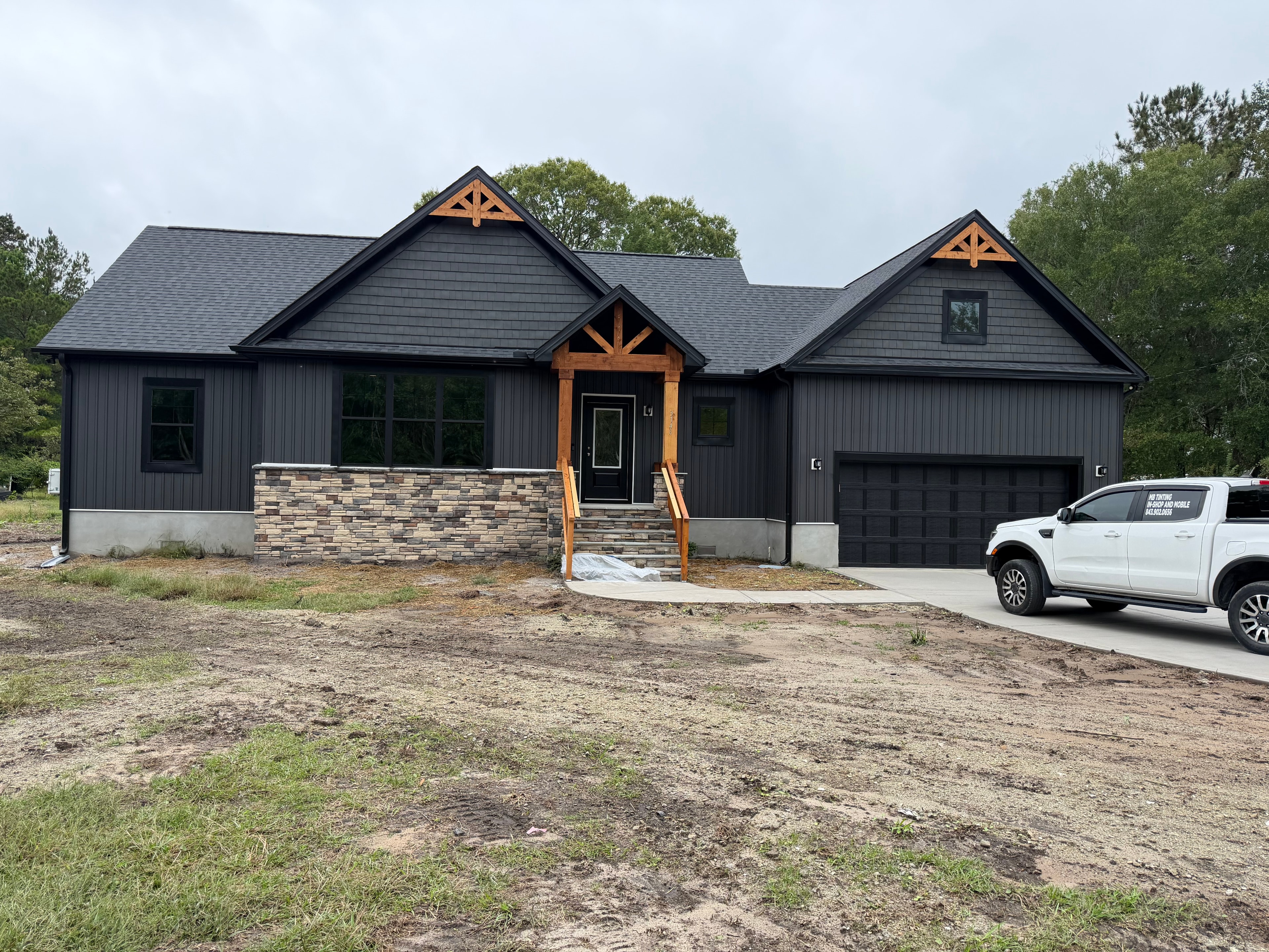 New construction home with residential window tint